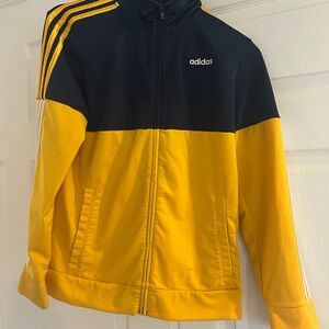 Adidas Navy and Yellow Zip-Up Jacket medium